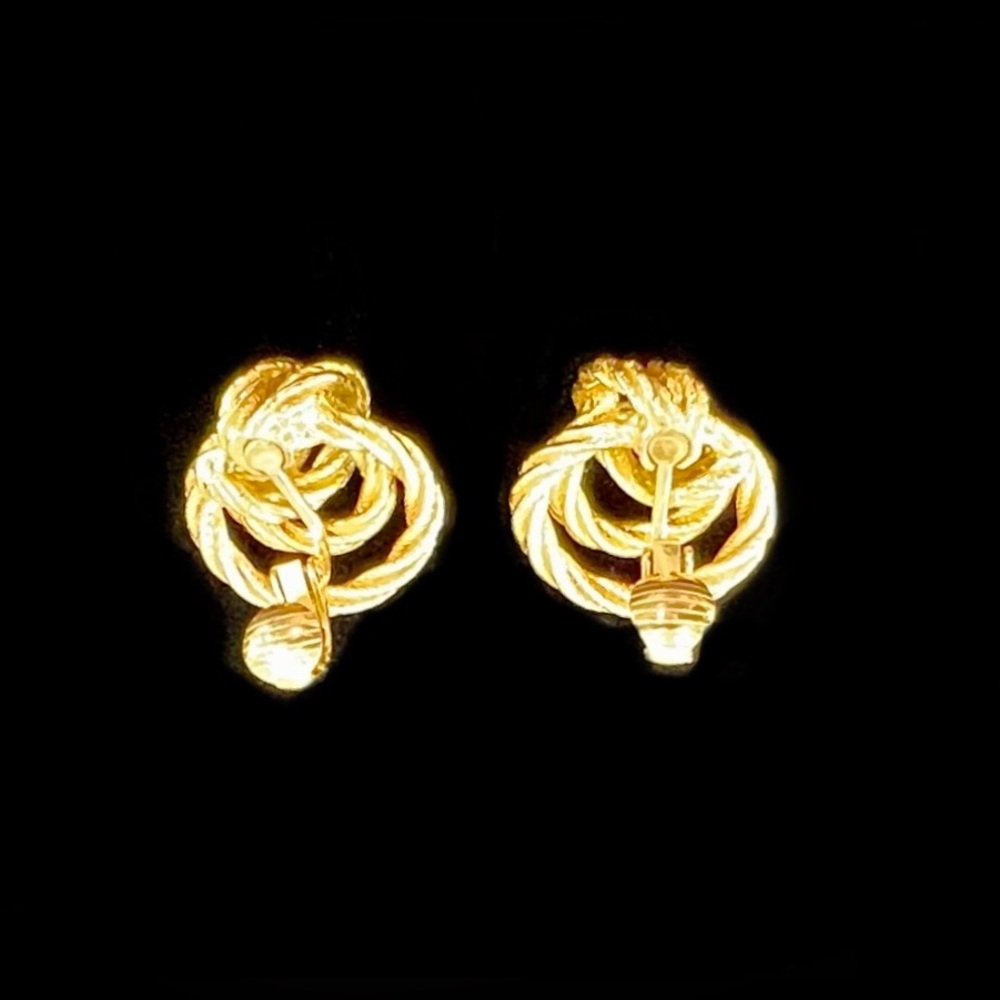 Avon Rope Knot Gold Tone Clip On Earrings - Picture 4 of 5